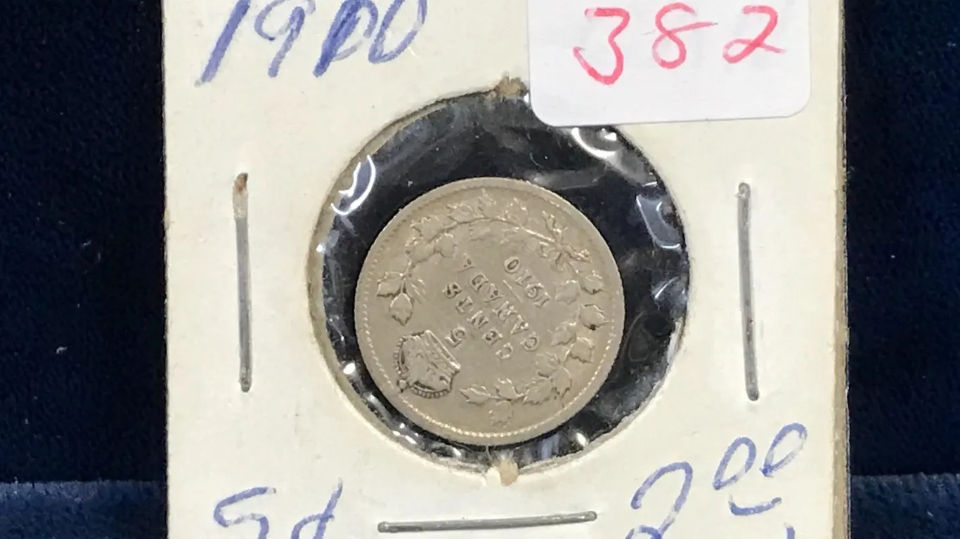 1910 Canadian Silver 5 Cent Piece