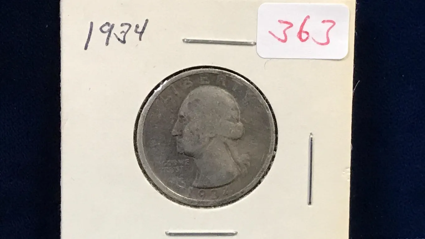 1934 USA Silver 25 Cent Piece