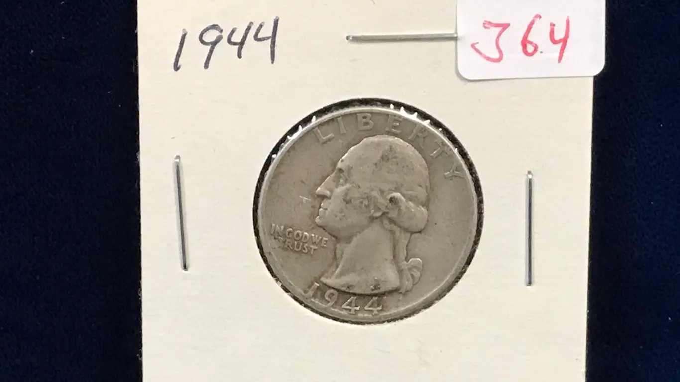 1944 USA Silver 25 Cent Piece