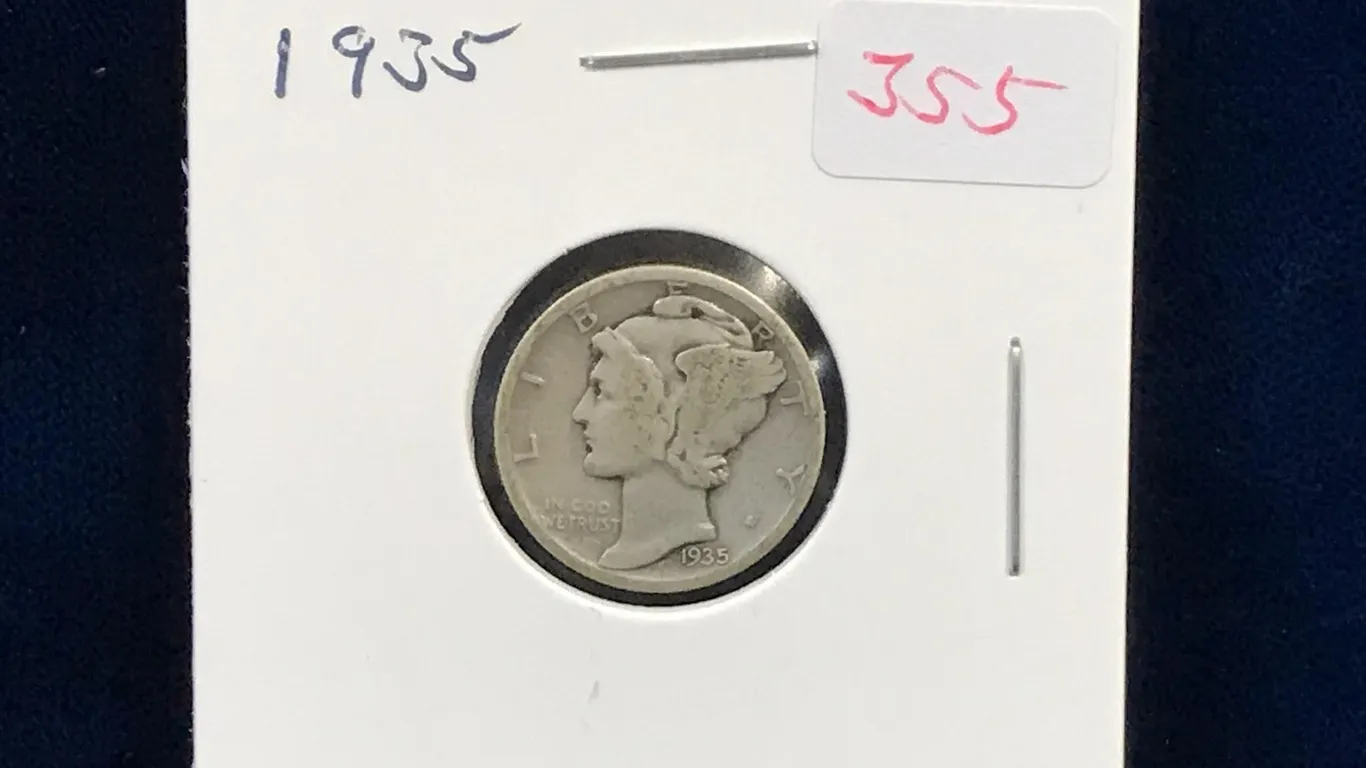 1935 USA Silver 10 Cent Piece