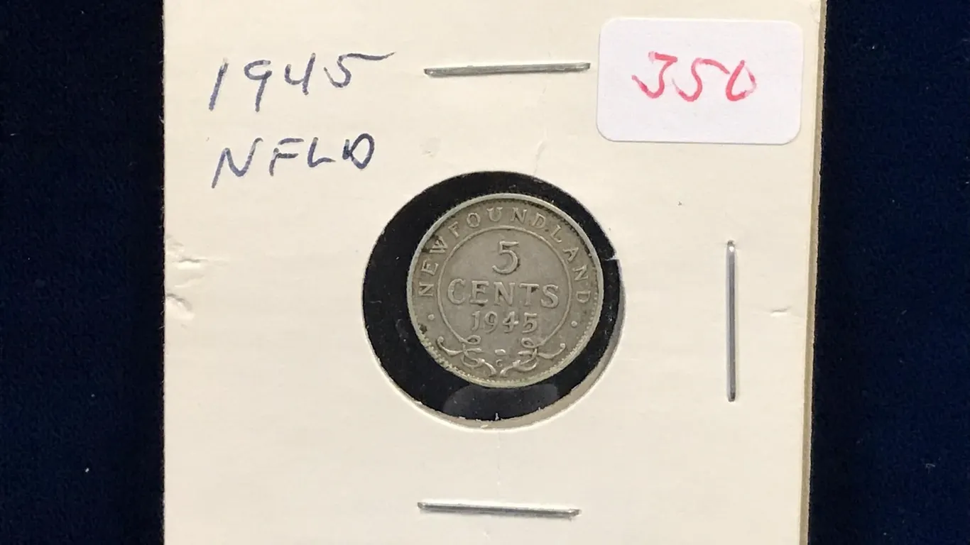 1945 NFLD Silver 5 Cent Piece