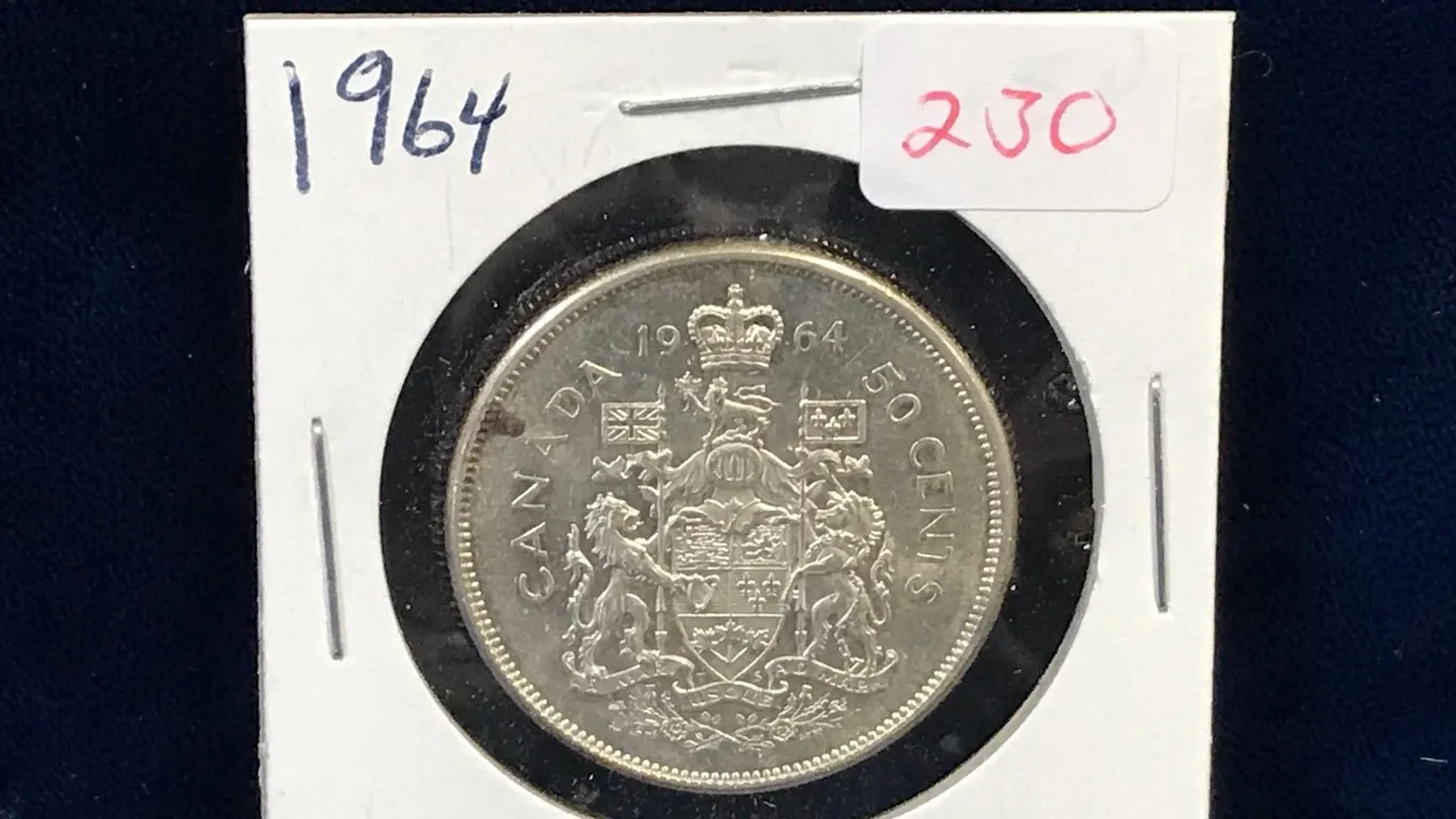 1964 Canadian Silver 50 Cent Piece