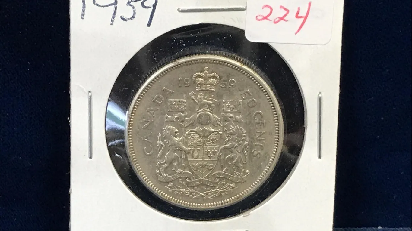 1959 Canadian Silver 50 Cent Piece
