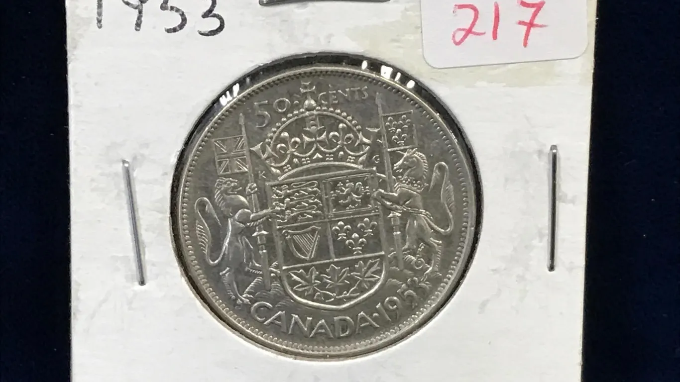 1953 Canadian Silver 50 Cent Piece