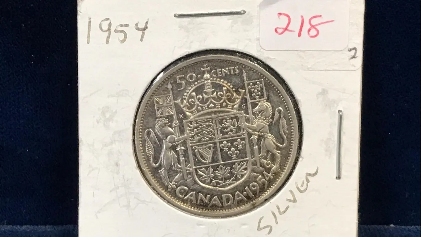 1954 Canadian Silver 50 Cent Piece