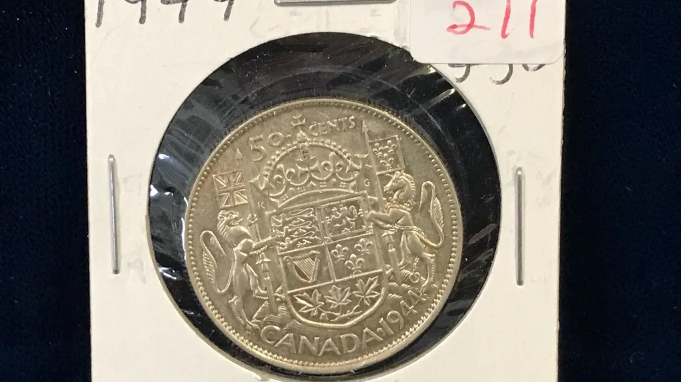 1944 Canadian Silver 50 Cent Piece