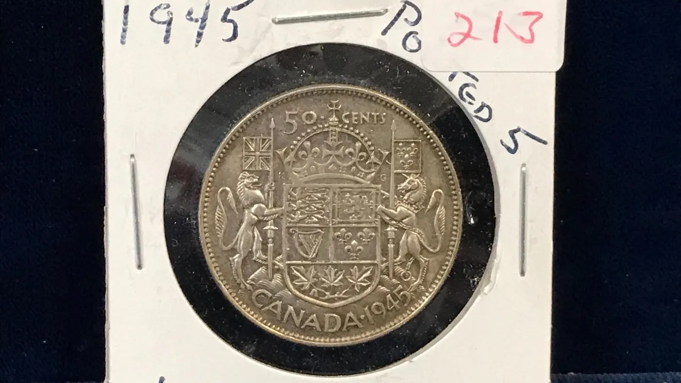 1945 Canadian Silver 50 Cent Piece