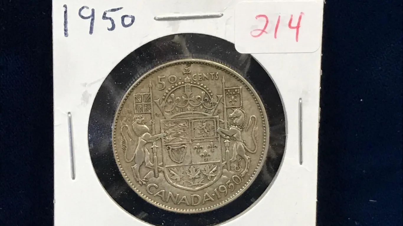 1950 Canadian Silver 50 Cent Piece