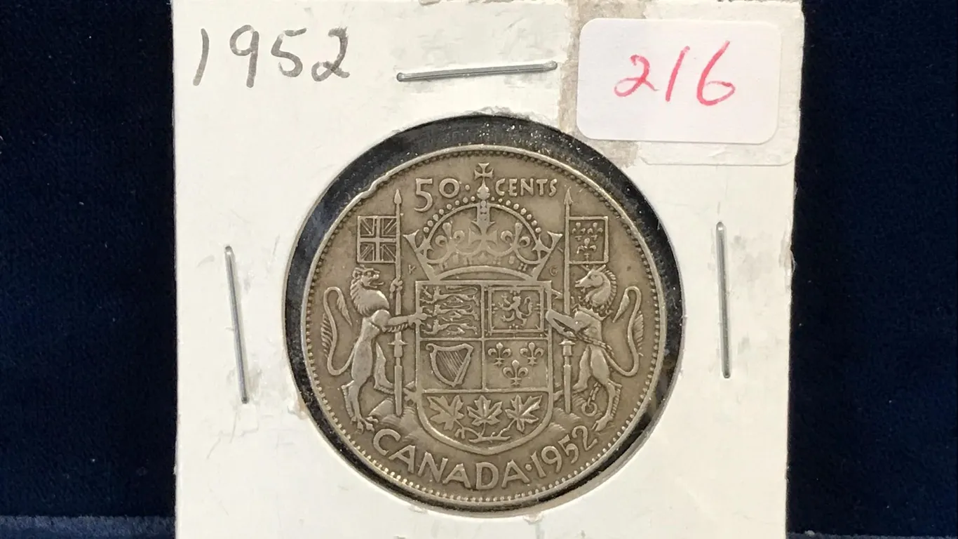 1952 Canadian Silver 50 Cent Piece