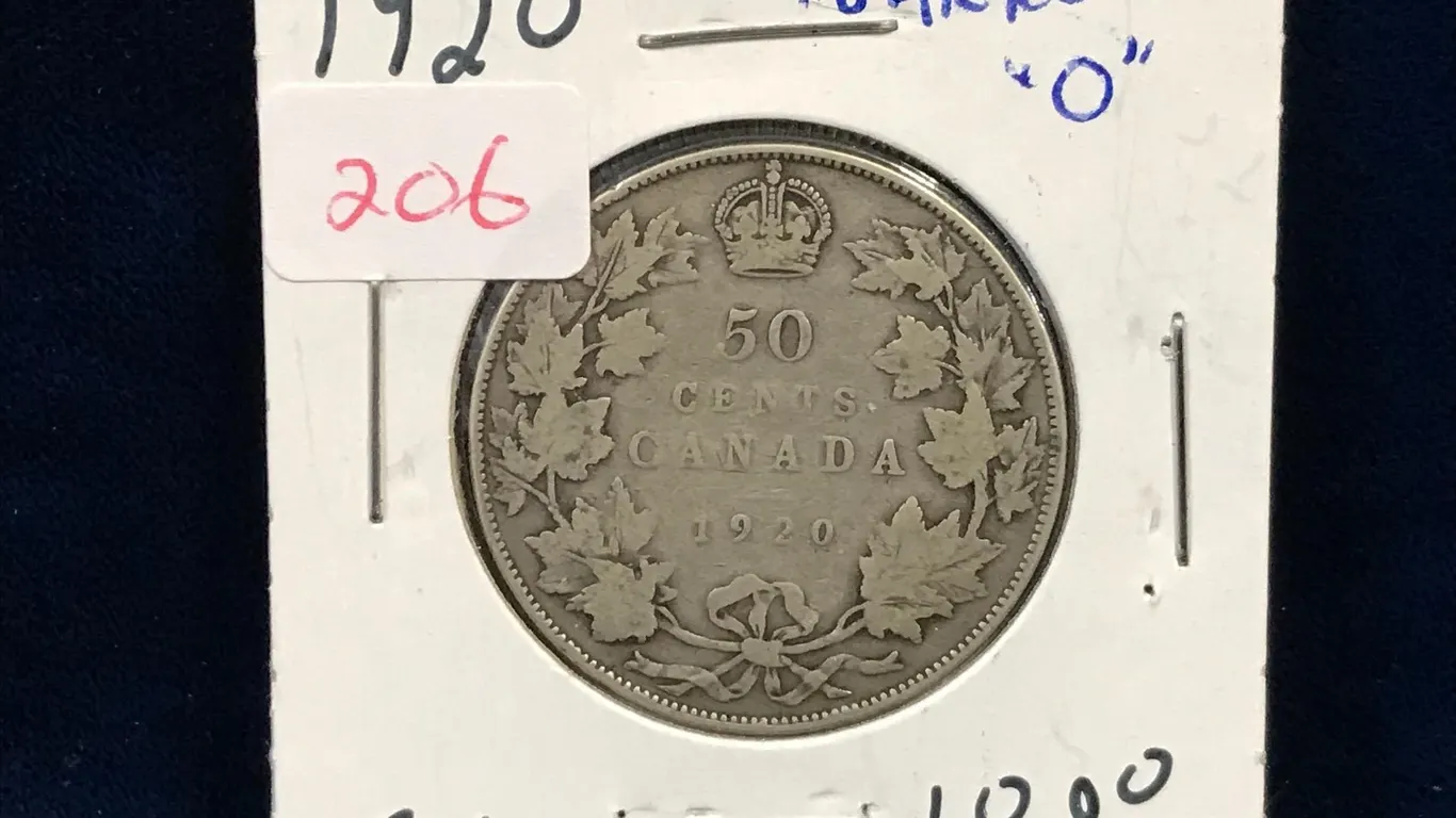 1920 Canadian Silver 50 Cent Piece