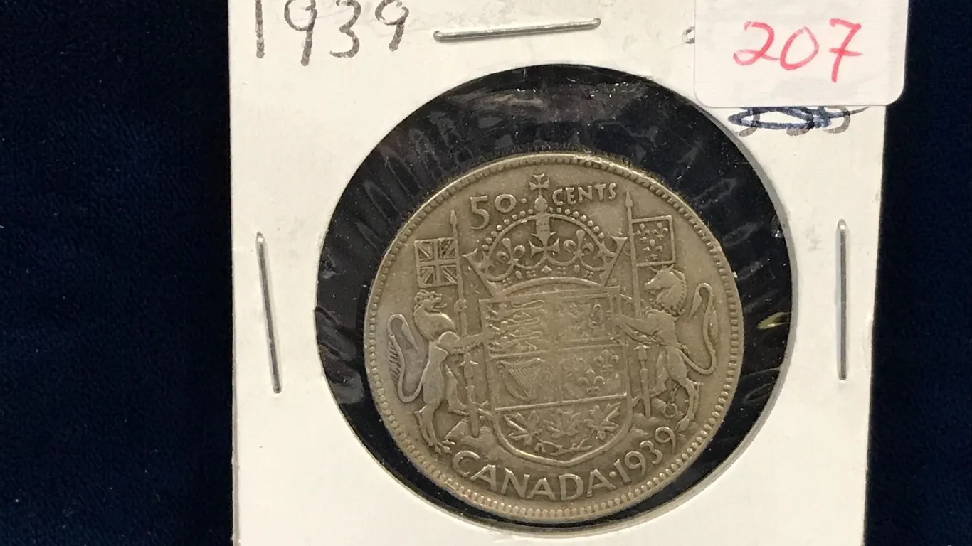 1939 Canadian Silver 50 Cent Piece