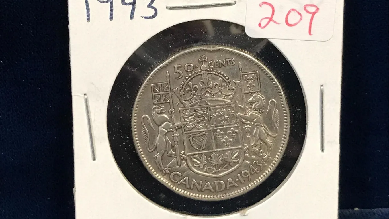 1943 Canadian Silver 50 Cent Piece