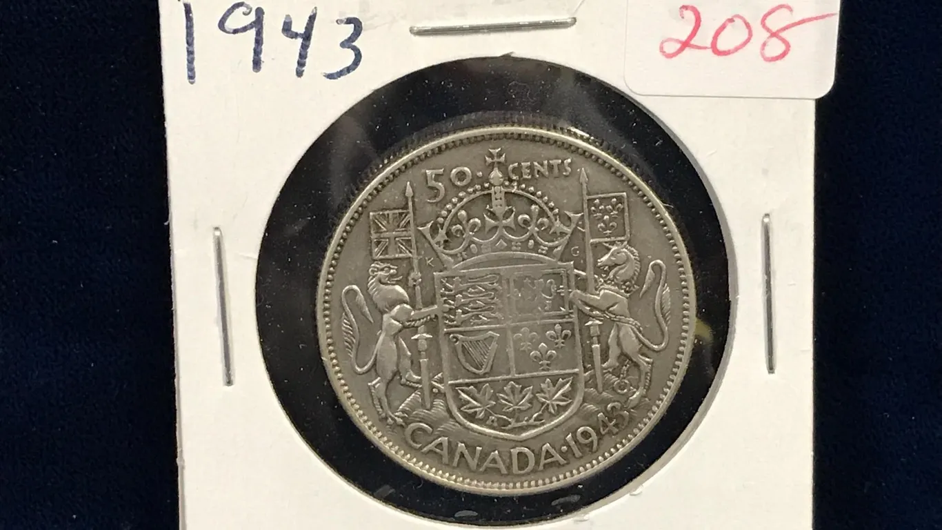 1943 Canadian Silver 50 Cent Piece