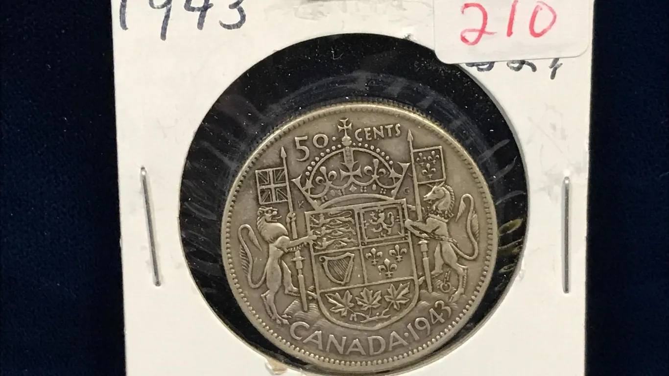 1943 Canadian Silver 50 Cent Piece