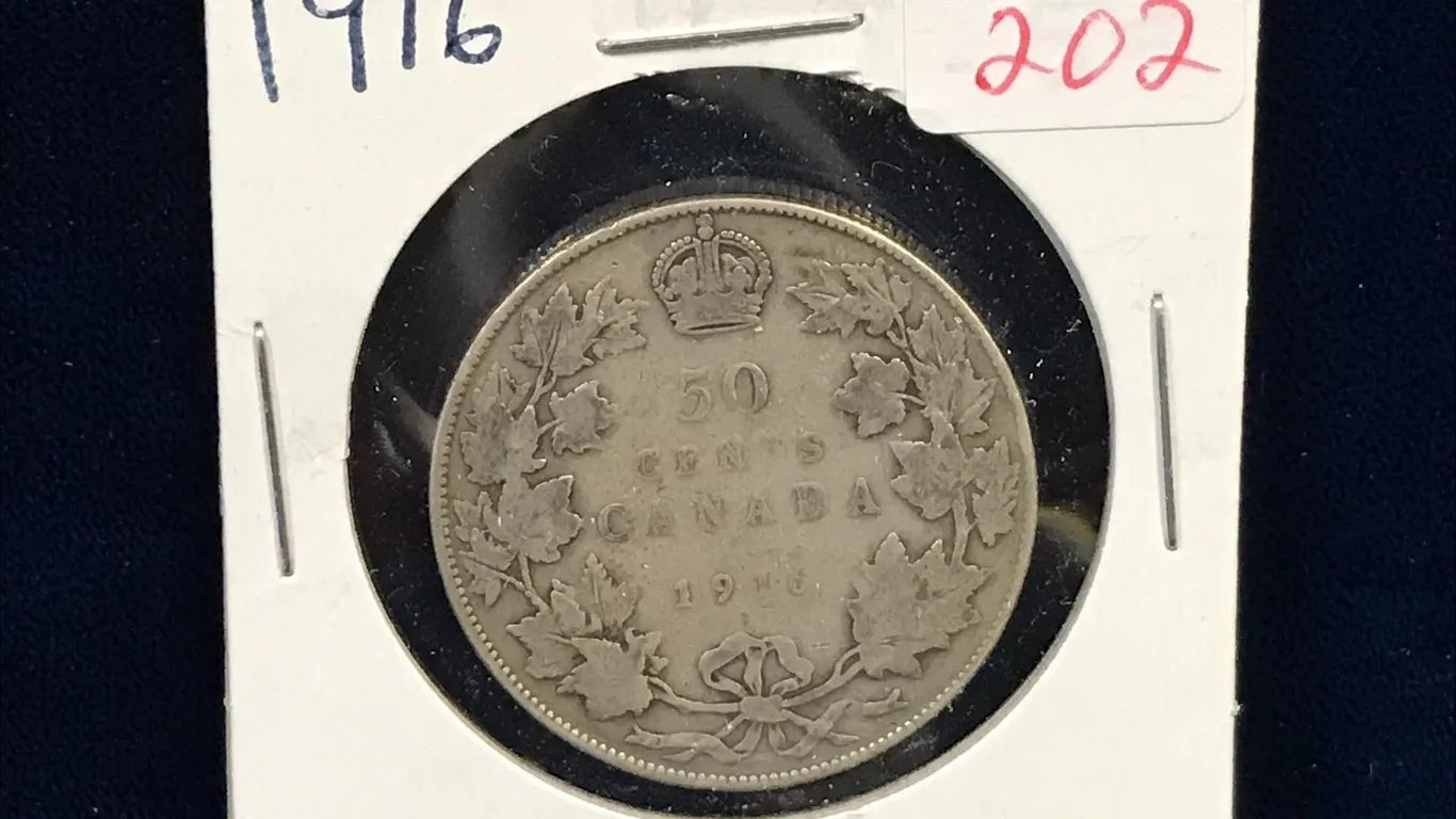 1916 Canadian Silver 50 Cent Piece