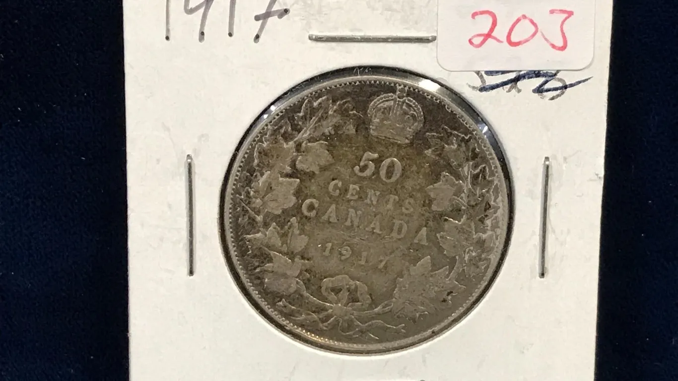 1917 Canadian Silver 50 Cent Piece