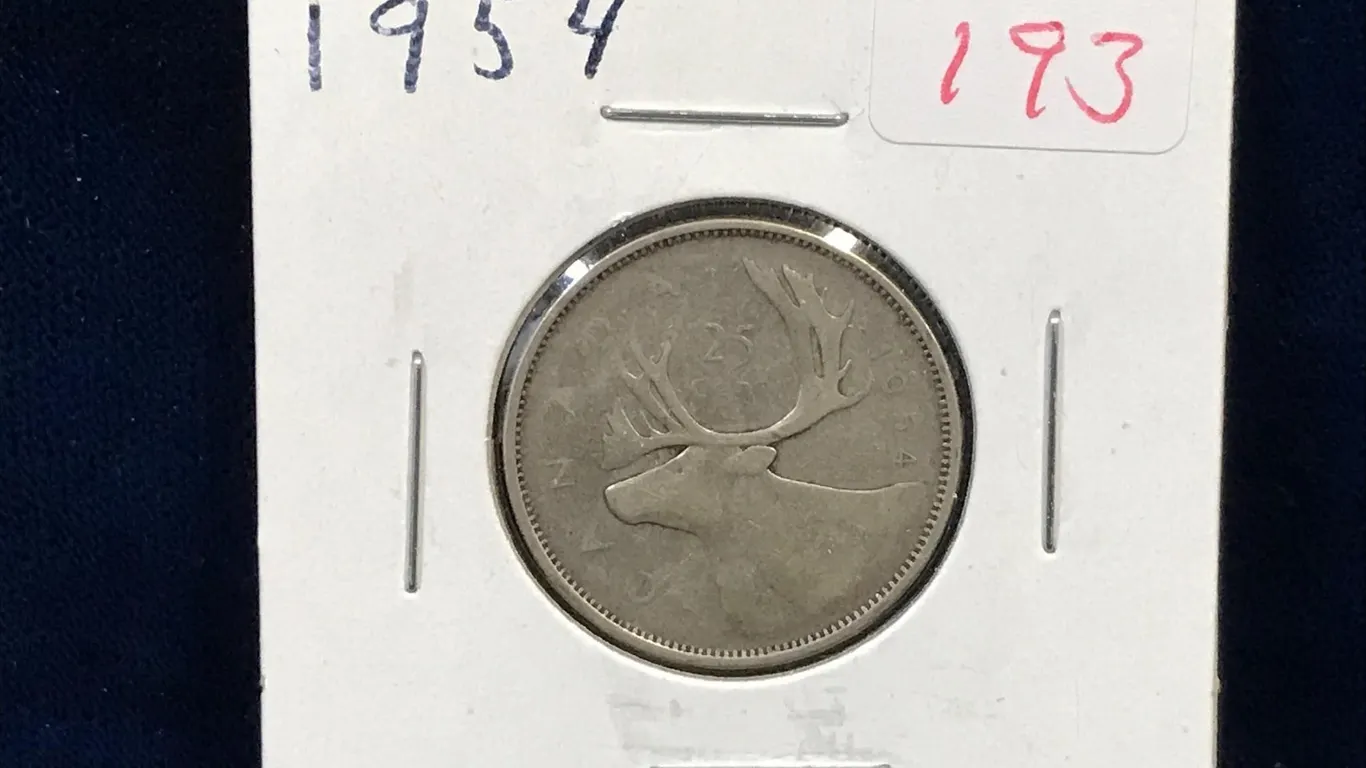 1954 Canadian Silver 25 Cent Piece