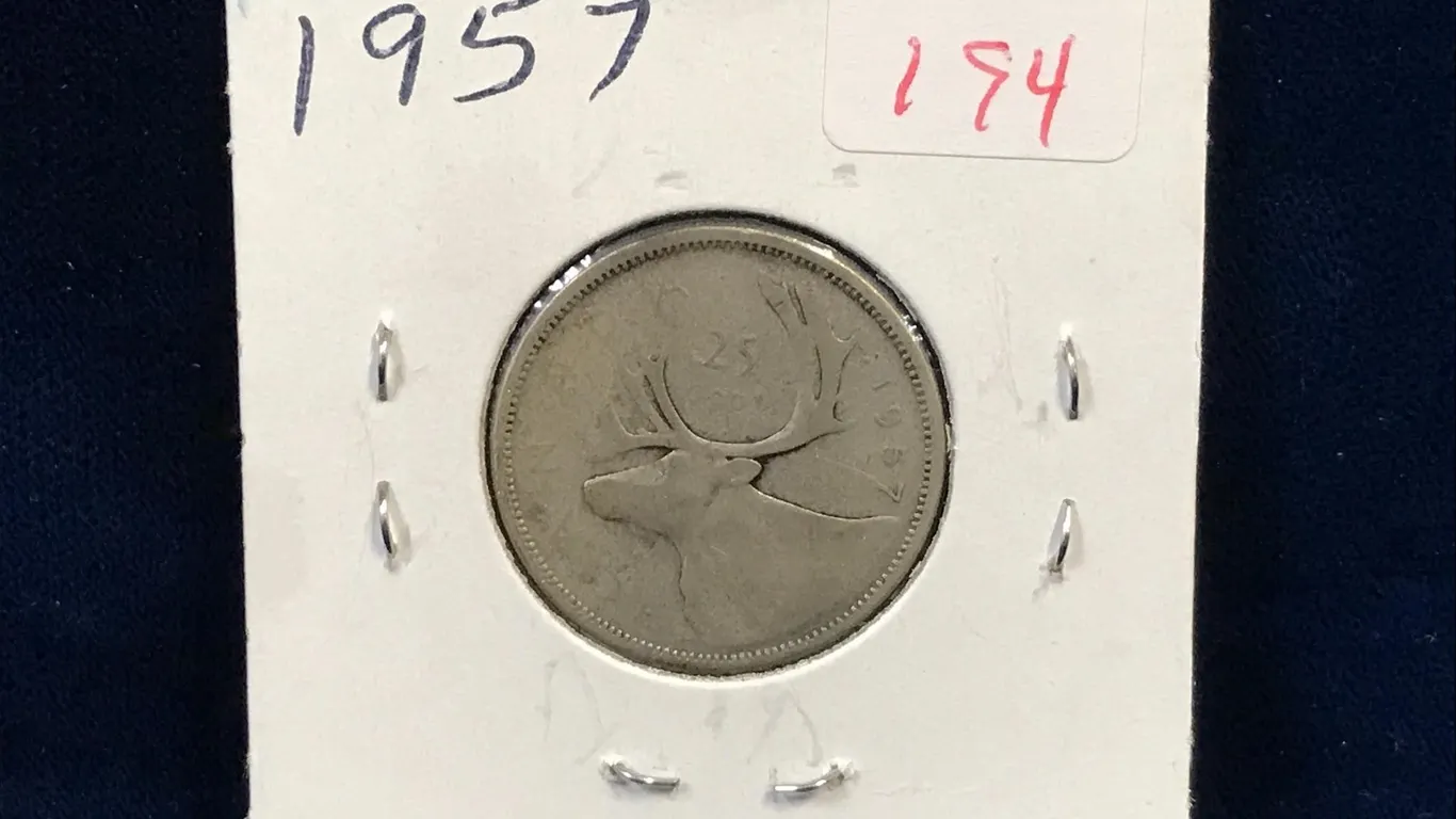 1957 Canadian Silver 25 Cent Piece