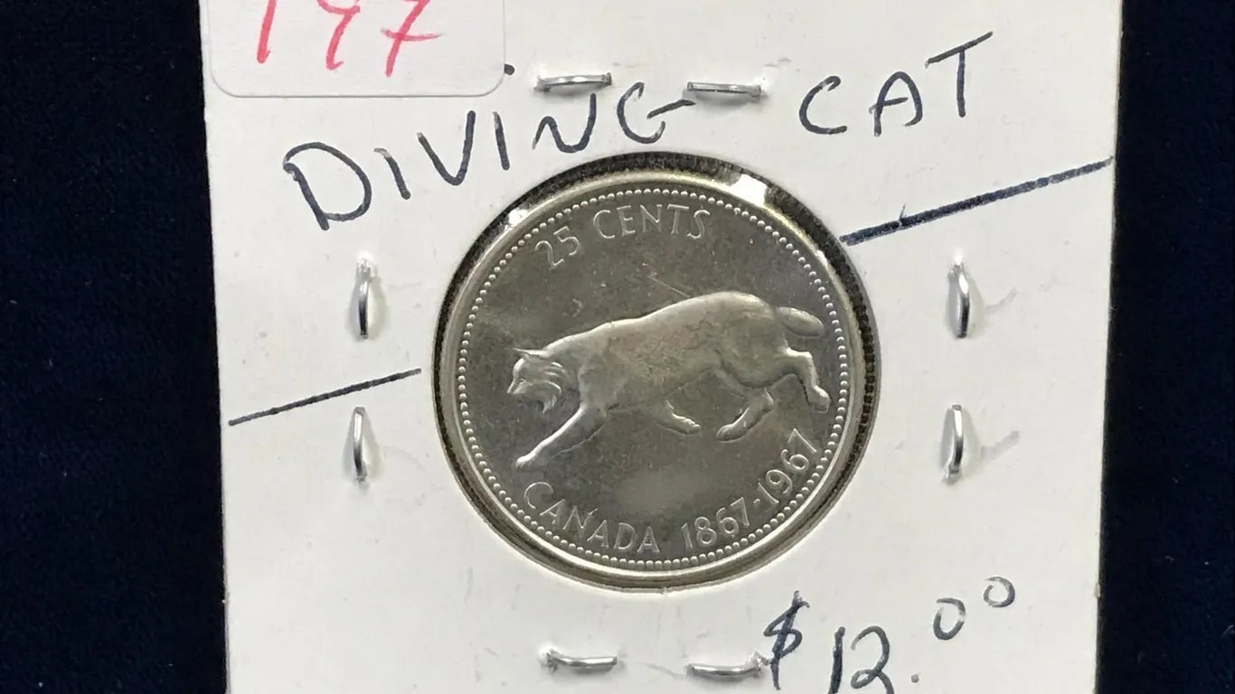 1967 Canadian Silver 25 Cent Piece Rotated