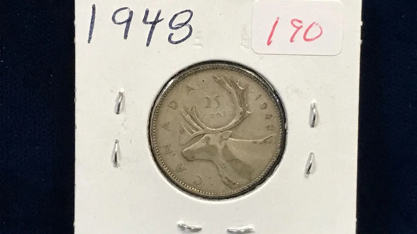 1948 Canadian Silver 25 Cent Piece
