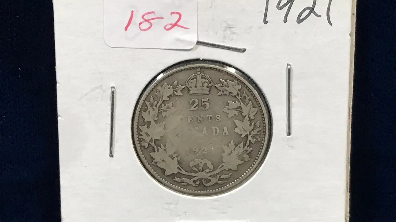 1921 Canadian Silver 25 Cent Piece