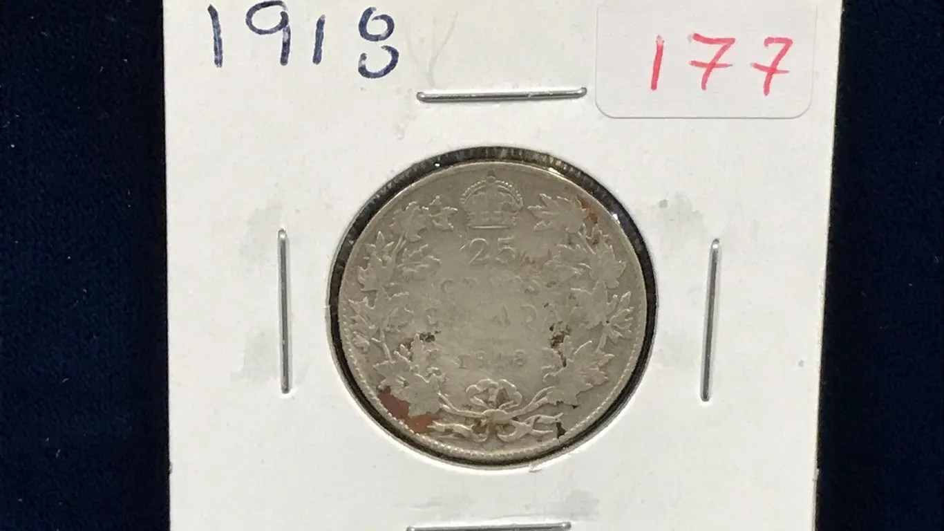 1918 Canadian Silver 25 Cent Piece
