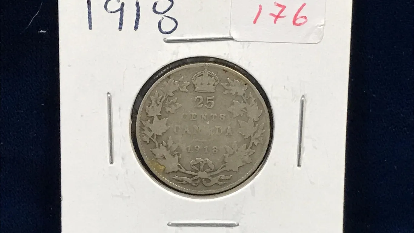 1918 Canadian Silver 25 Cent Piece