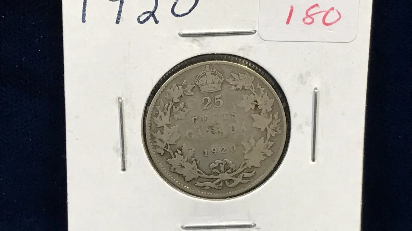 1920 Canadian Silver 25 Cent Piece