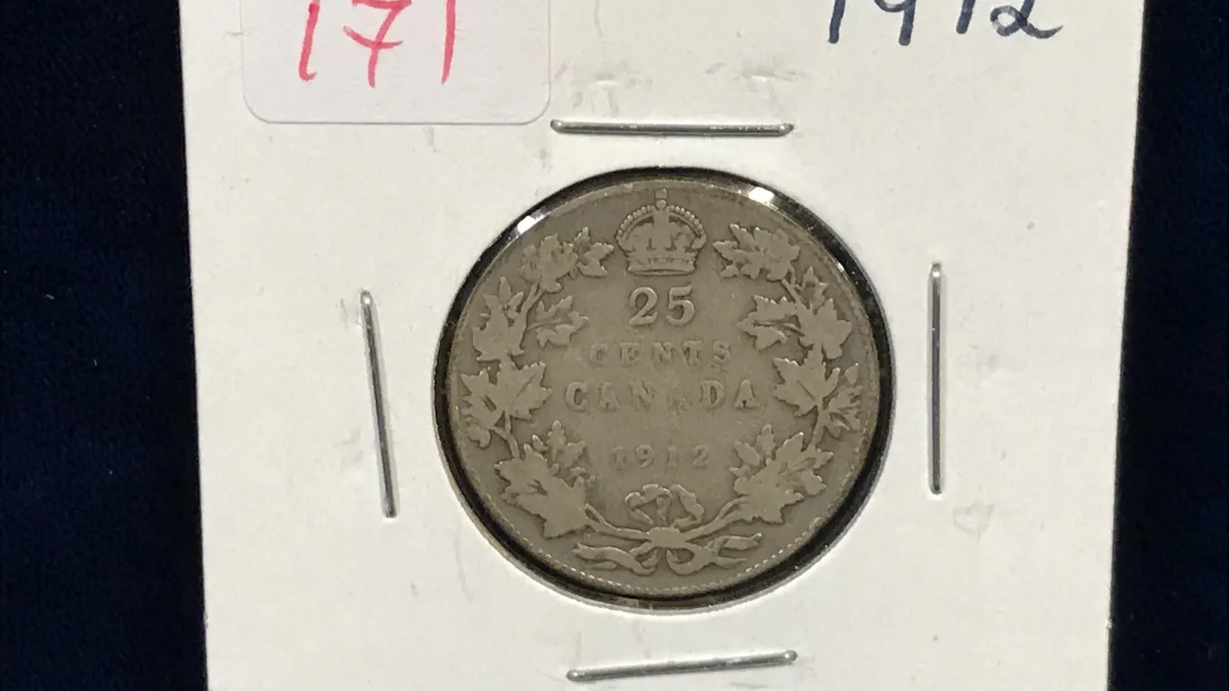 1912 Canadian Silver 25 Cent Piece