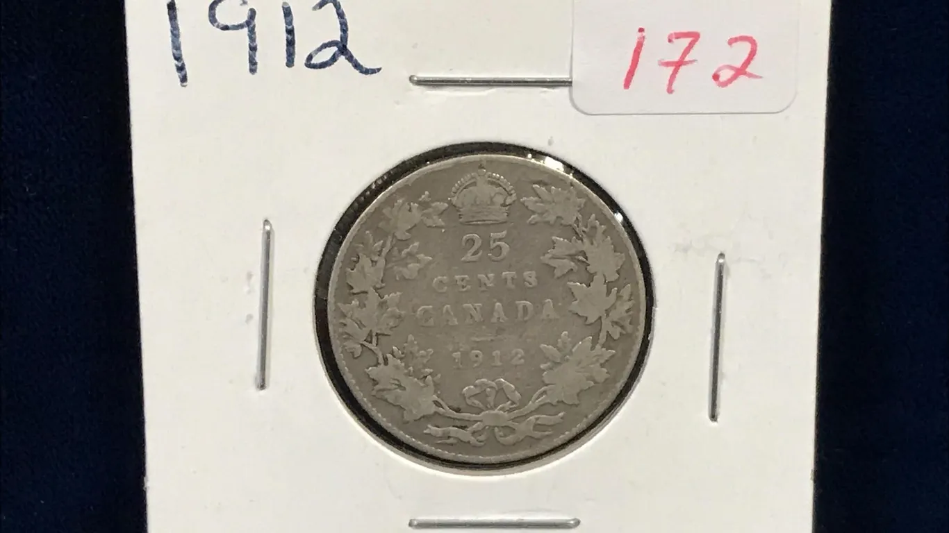 1912 Canadian Silver 25 Cent Piece