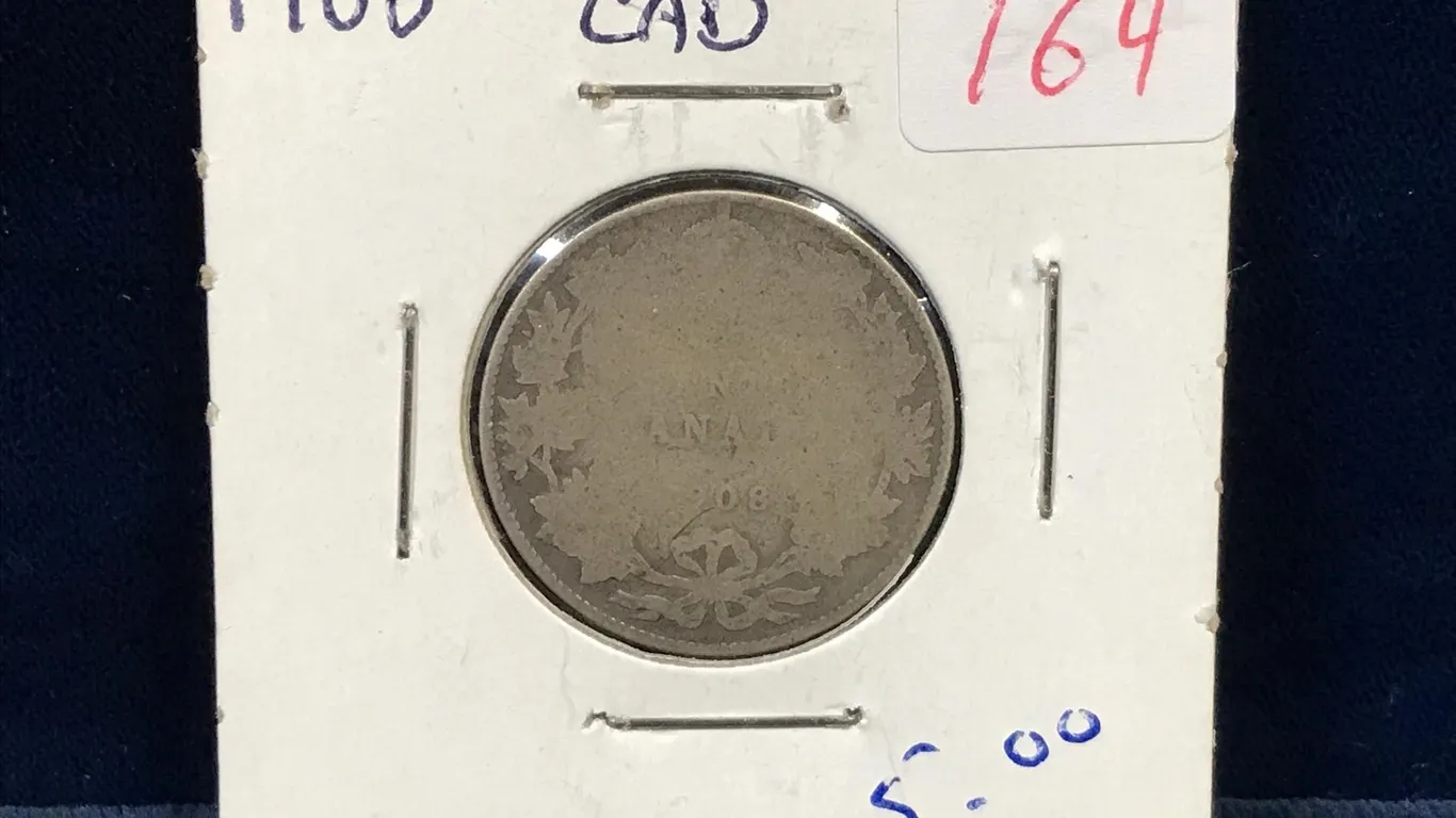 1908 Canadian Silver 25 Cent Piece