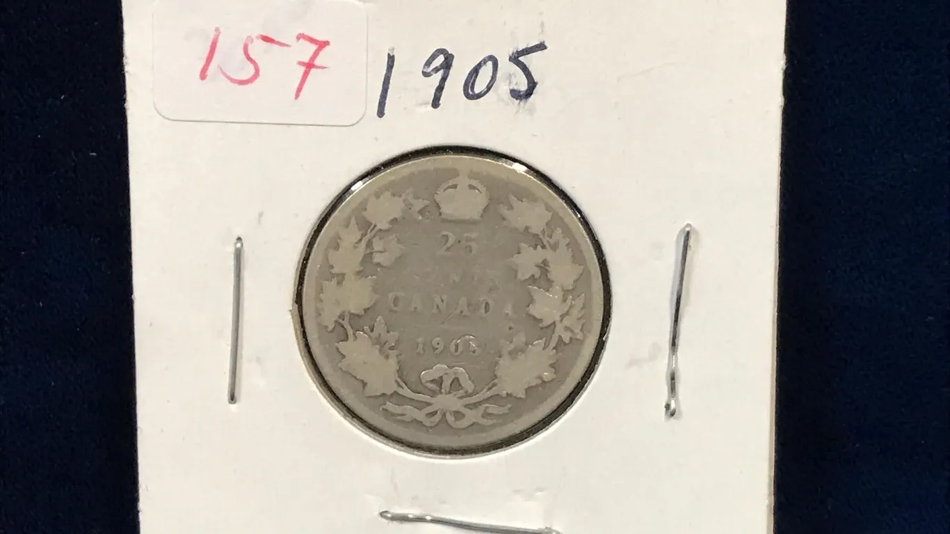 1905 Canadian Silver 25 Cent Piece