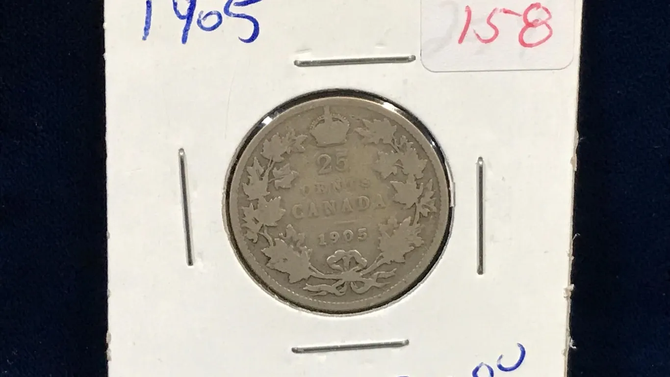 1905 Canadian Silver 25 Cent Piece