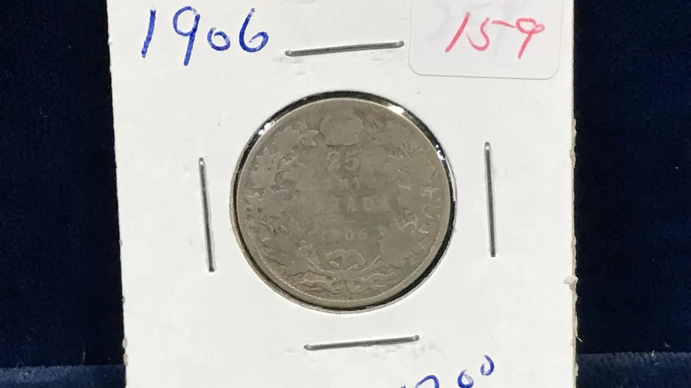 1906 Canadian Silver 25 Cent Piece