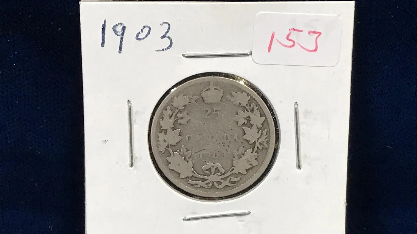 1903 Canadian Silver 25 Cent Piece