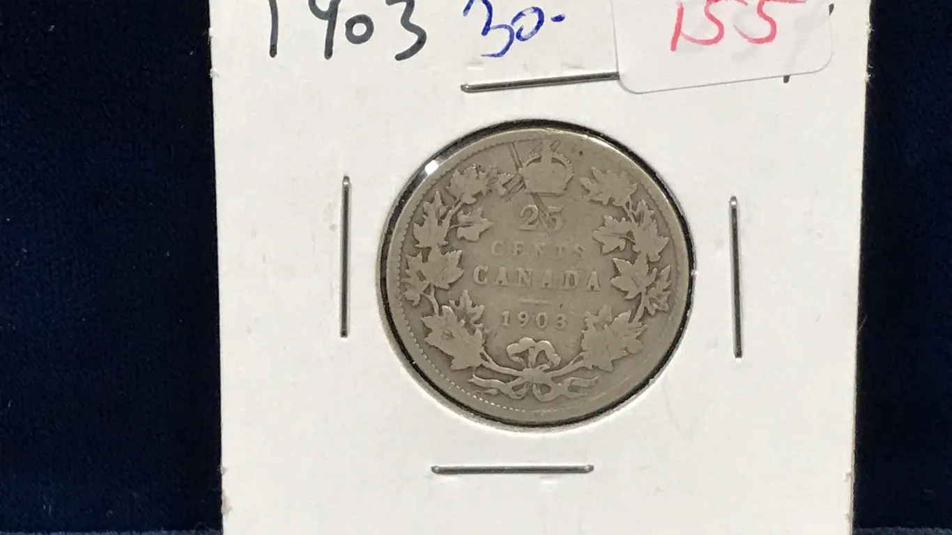 1903 Canadian Silver 25 Cent Piece