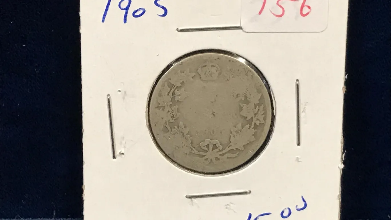 1905 Canadian Silver 25 Cent Piece