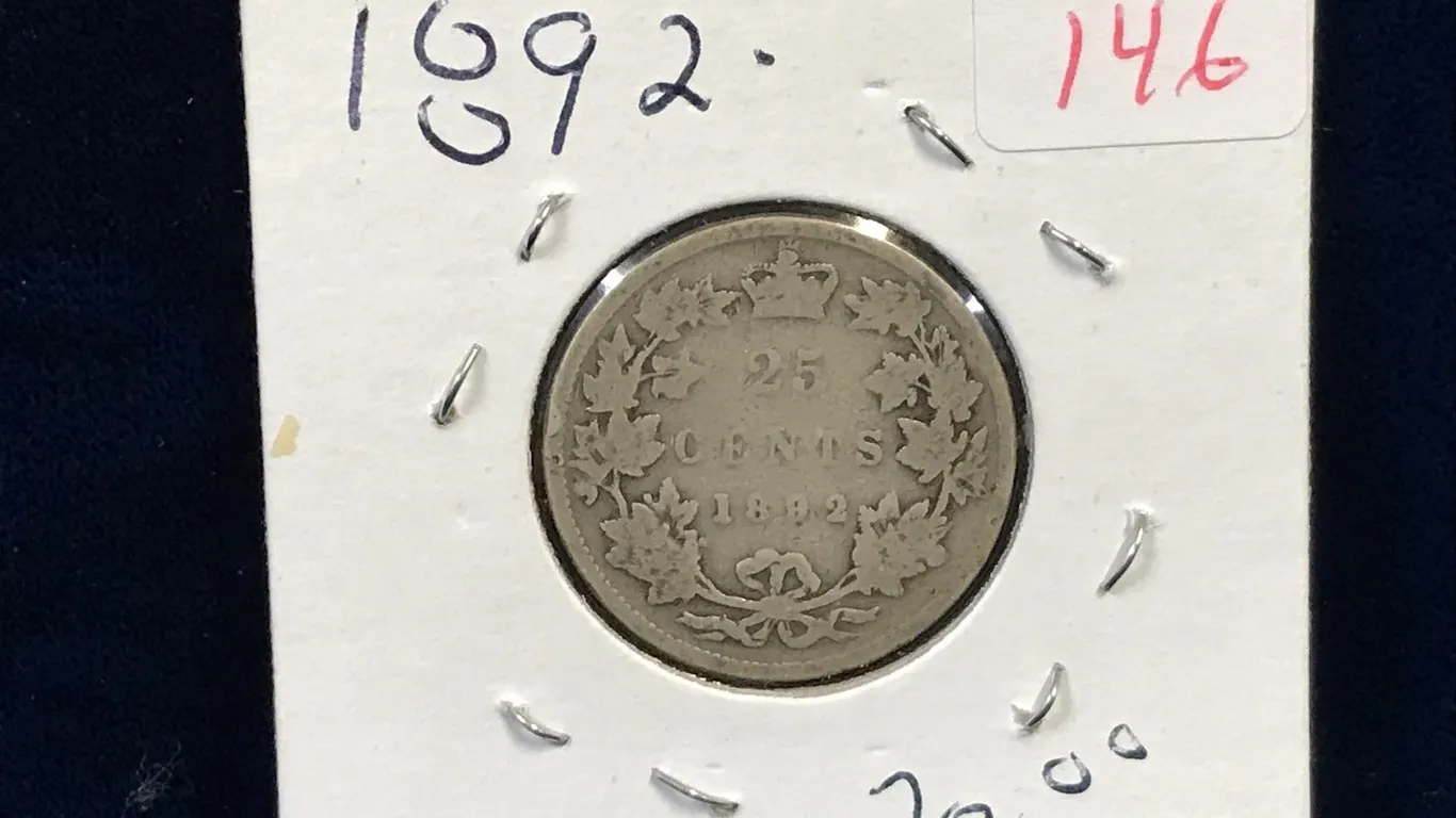 1892 Canadian Silver 25 Cent Piece