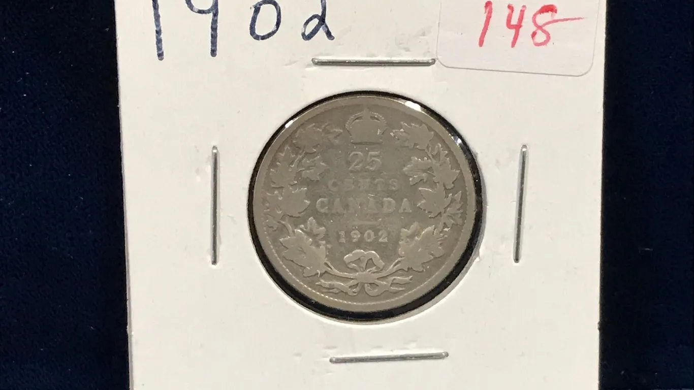 1902 Canadian Silver 25 Cent Piece