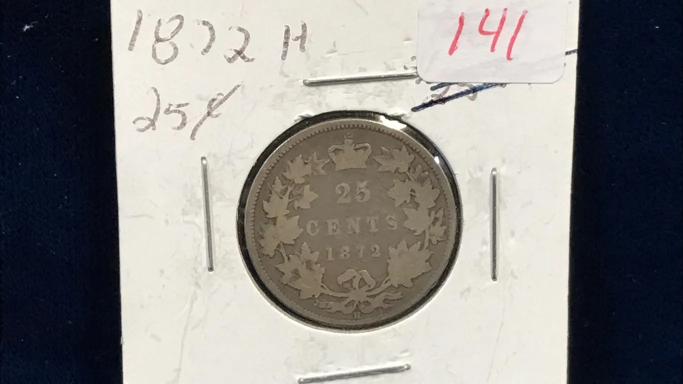 1872 H Canadian Silver 25 Cent Piece