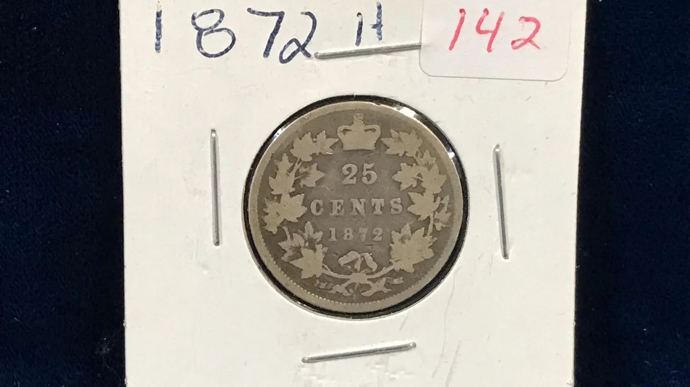 1872 H Canadian Silver 25 Cent Piece