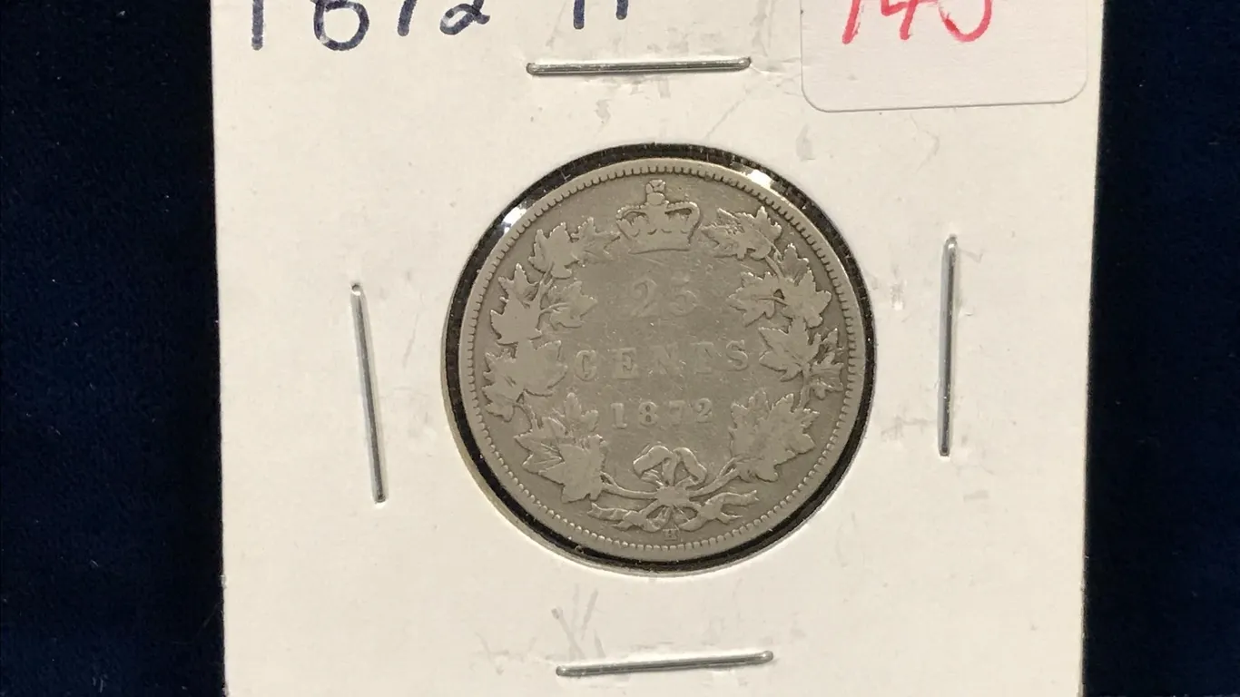 1872 H Canadian Silver 25 Cent Piece