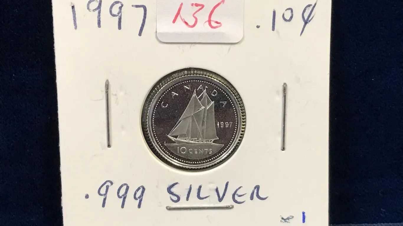1997 Canadian Silver Ten Cent Piece