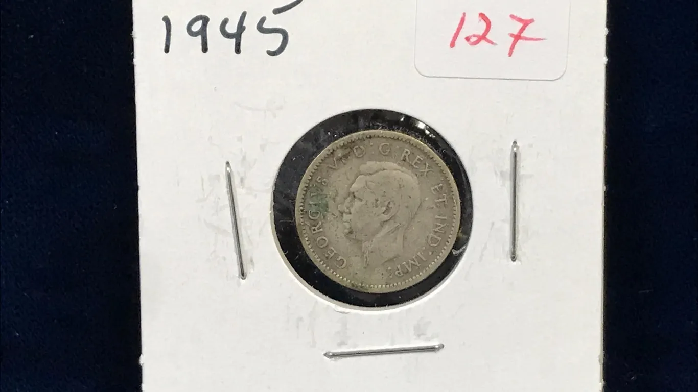 1945 Canadian Silver Ten Cent Piece