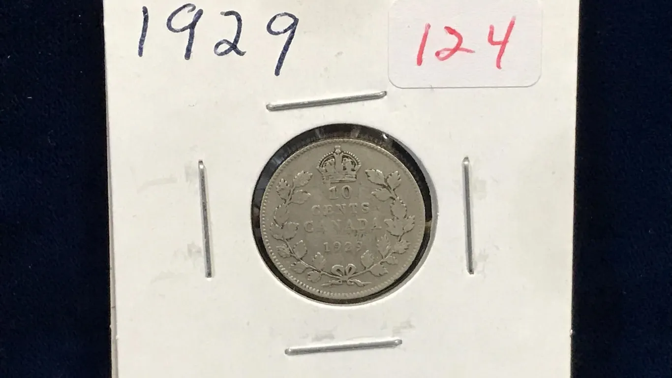 1929 Canadian Silver Ten Cent Piece
