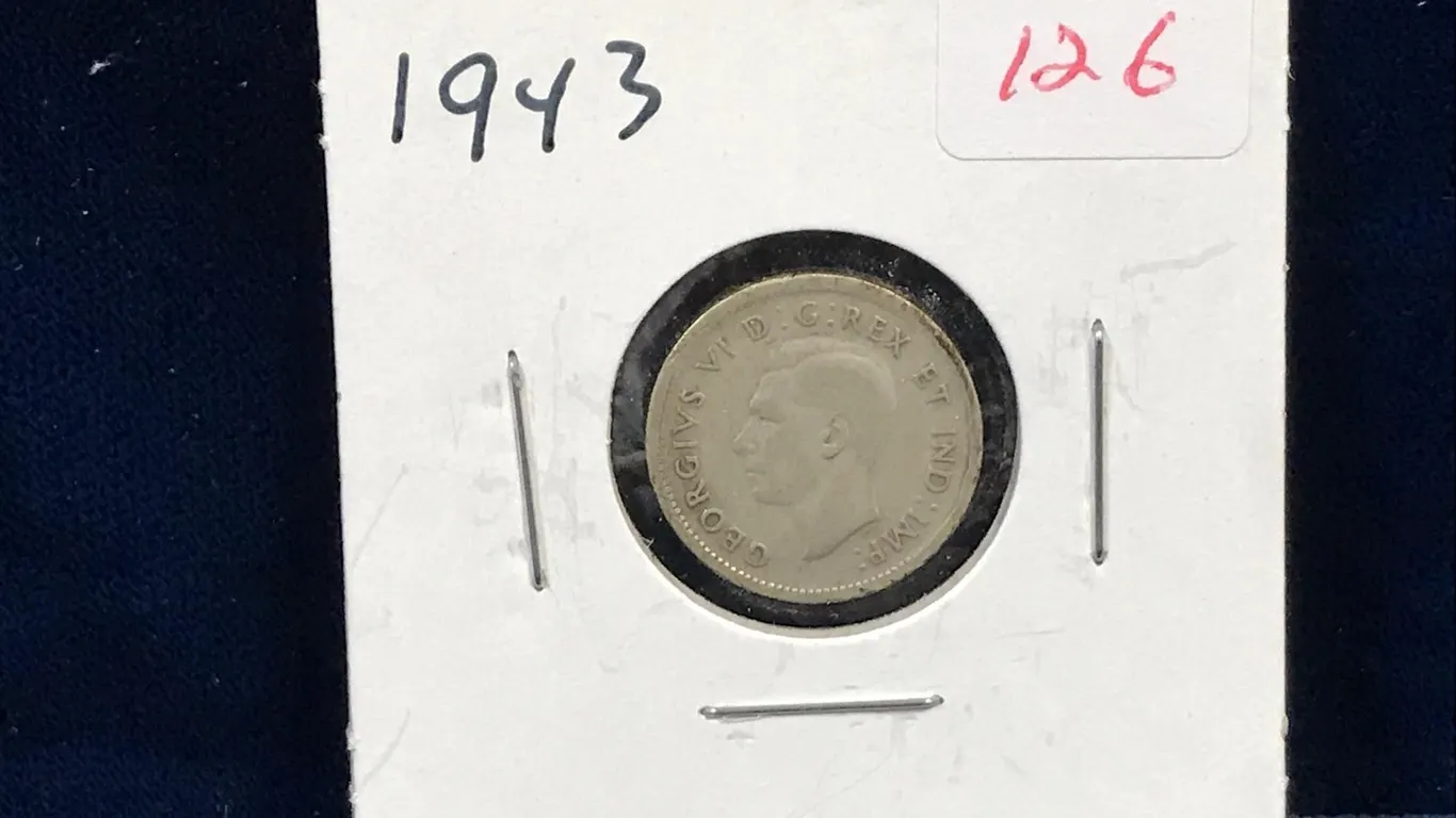 1943 Canadian Silver Ten Cent Piece