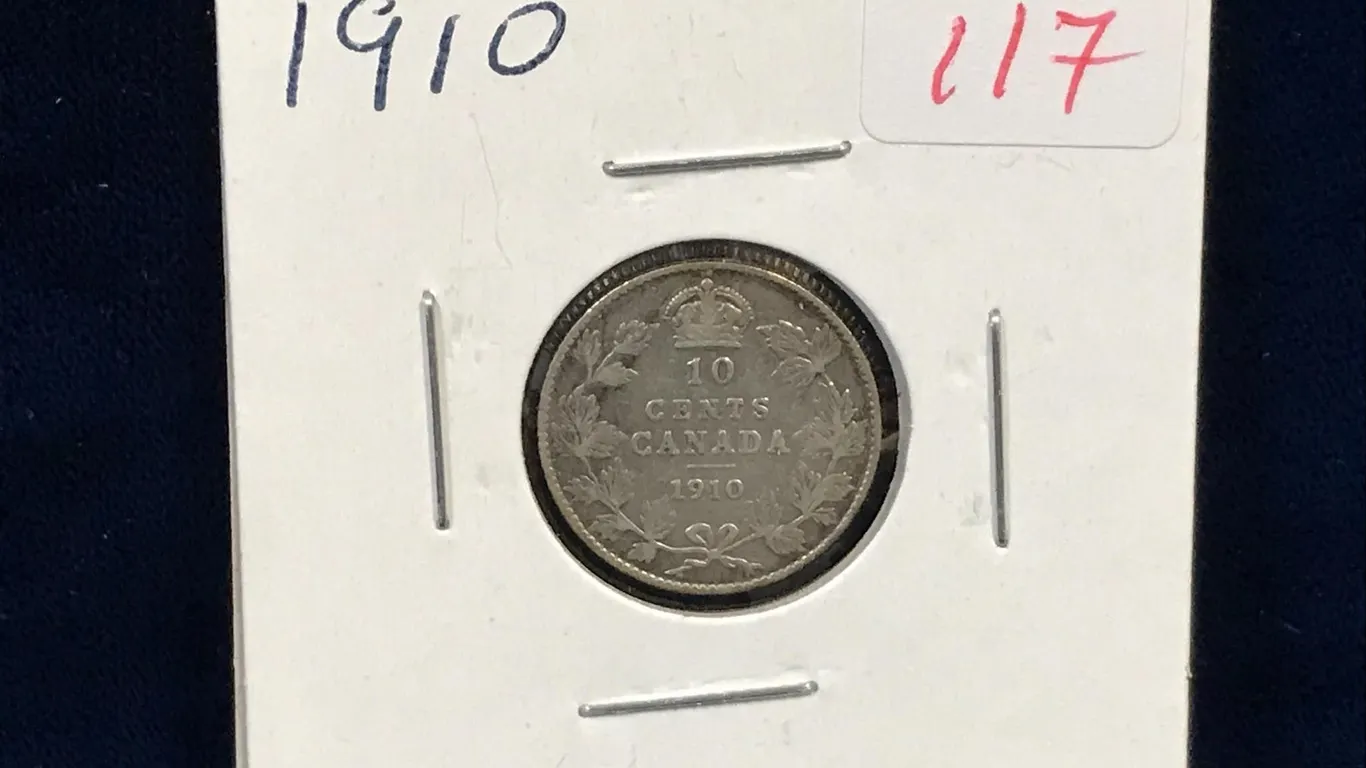 1910 Canadian Silver Ten Cent Piece