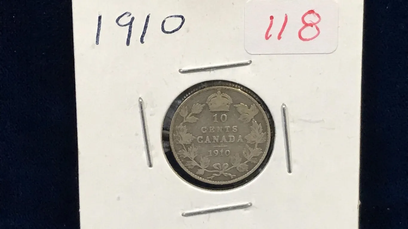 1910 Canadian Silver Ten Cent Piece