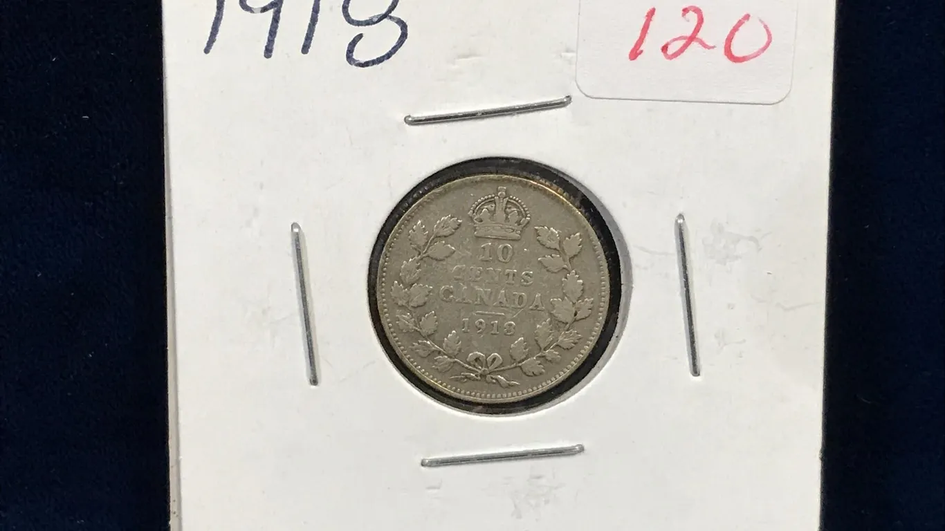 1918 Canadian Silver Ten Cent Piece