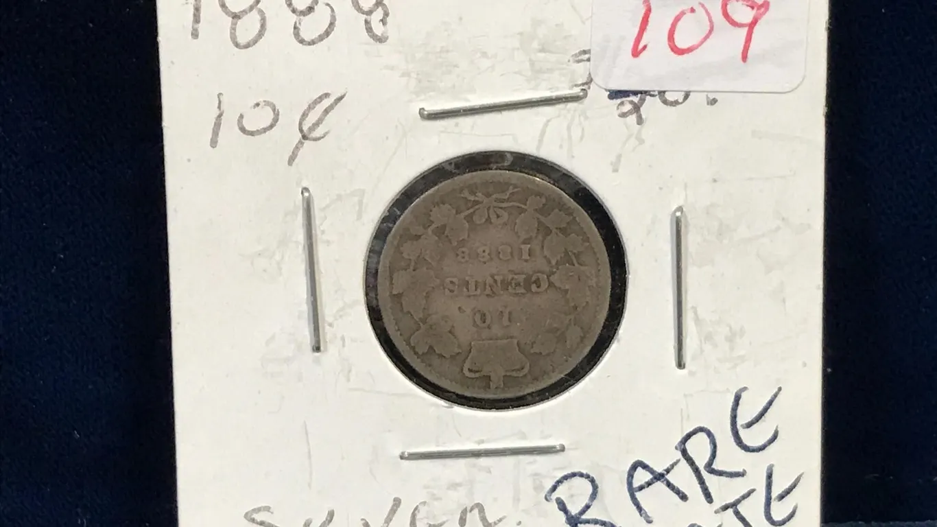 1888 Canadian Silver Ten Cent Piece